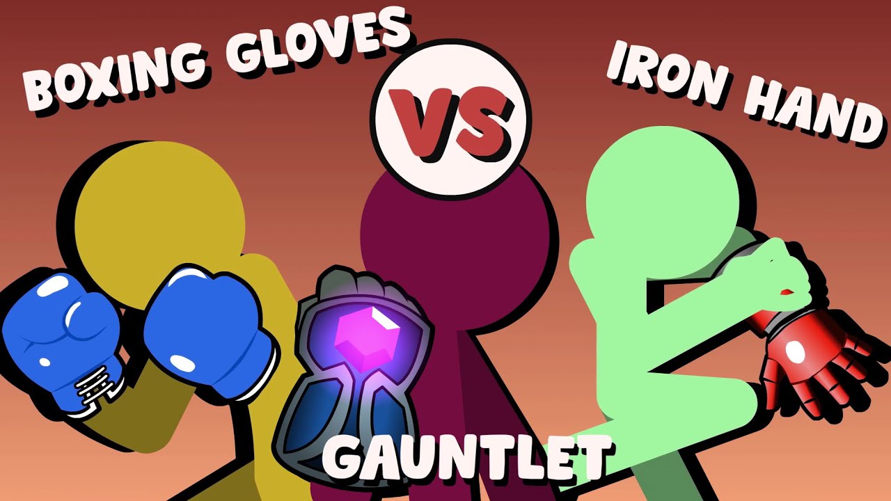 Supreme Duelist Stickman Animation: Boxing Gloves vs Gauntlet vs Iron Hand