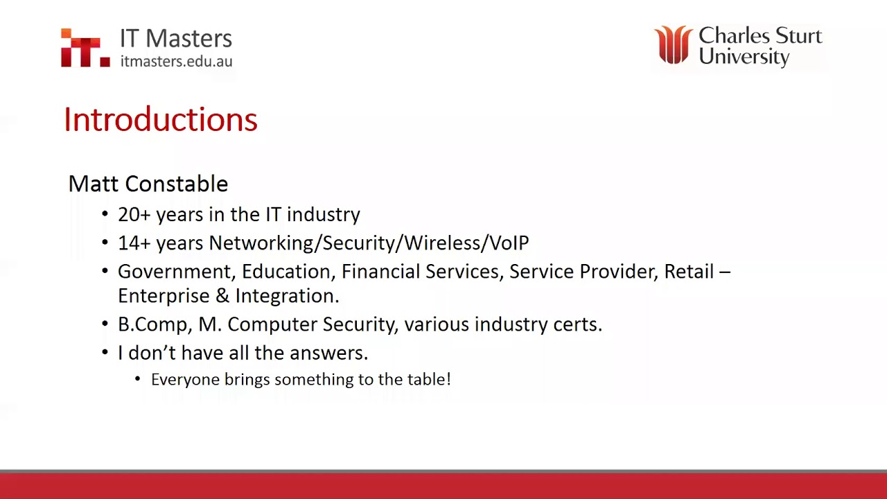 Enterprise Cyber Security Fundamentals - Webinar 1 of 4