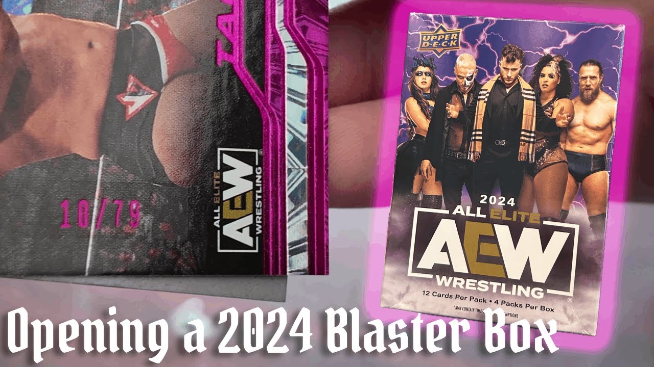 AEW Upper Deck 2024 Blaster Box Opening! Number Pink Pyro hit! // All Elite Wrestling Trading Cards