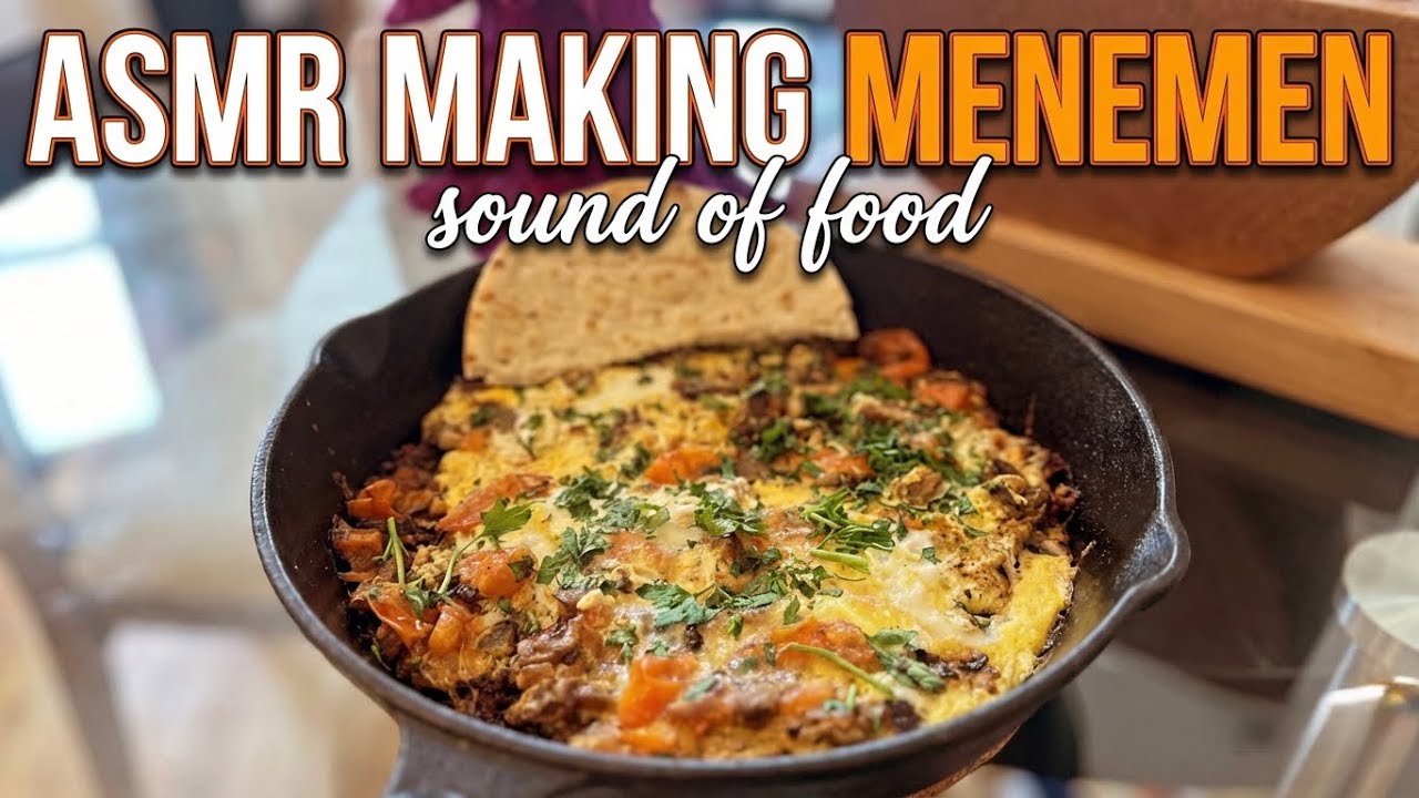 ASMR Cooking Menemen | Egg & Tomato Sizzle Therapy
