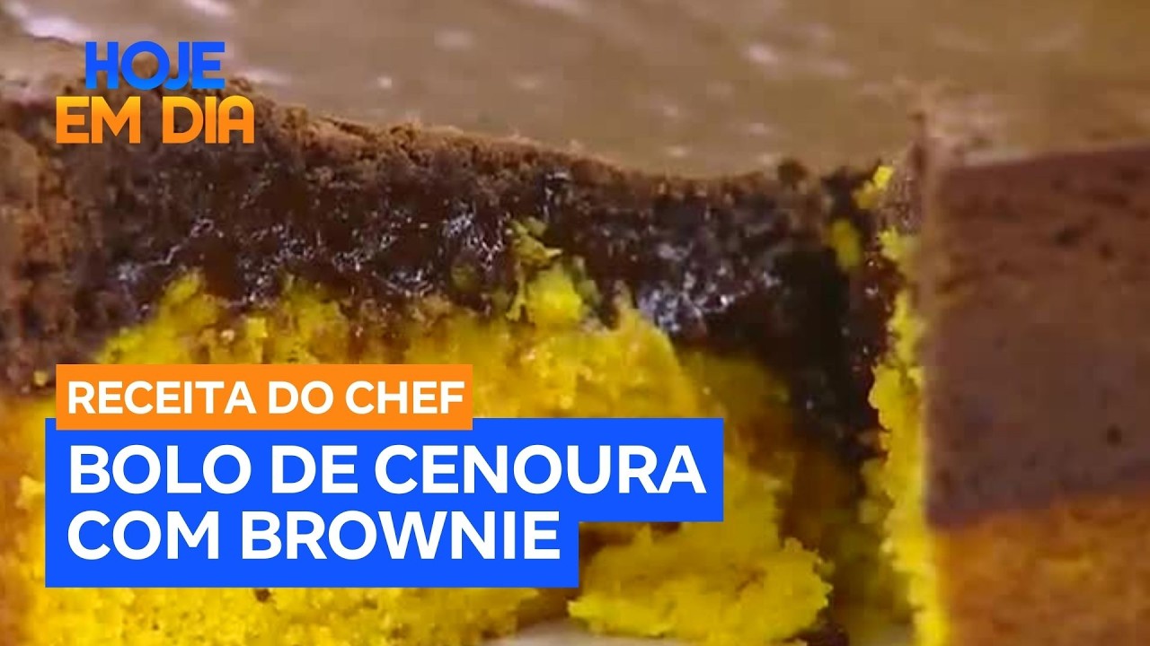Receita do Chef: Aprenda a fazer bolo de cenoura com brownie