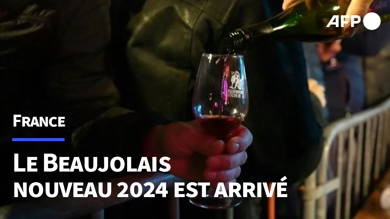 Le Beaujolais nouveau 2024 c&eacute;l&eacute;br&eacute; &agrave; Beaujeu apr&egrave;s une saison pluvieuse | AFP
