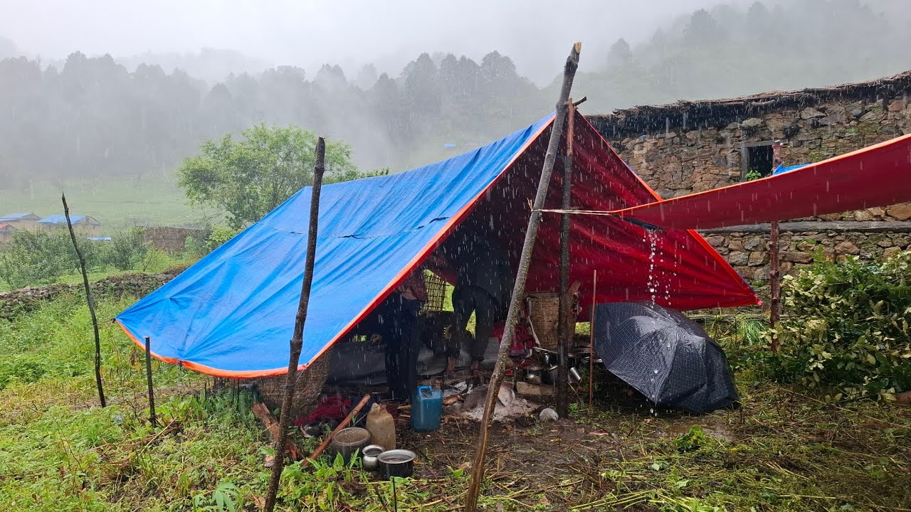 Best Life in A Himalayan Village During The Rainy Day | Most Relaxing | Village Documentary Video | 