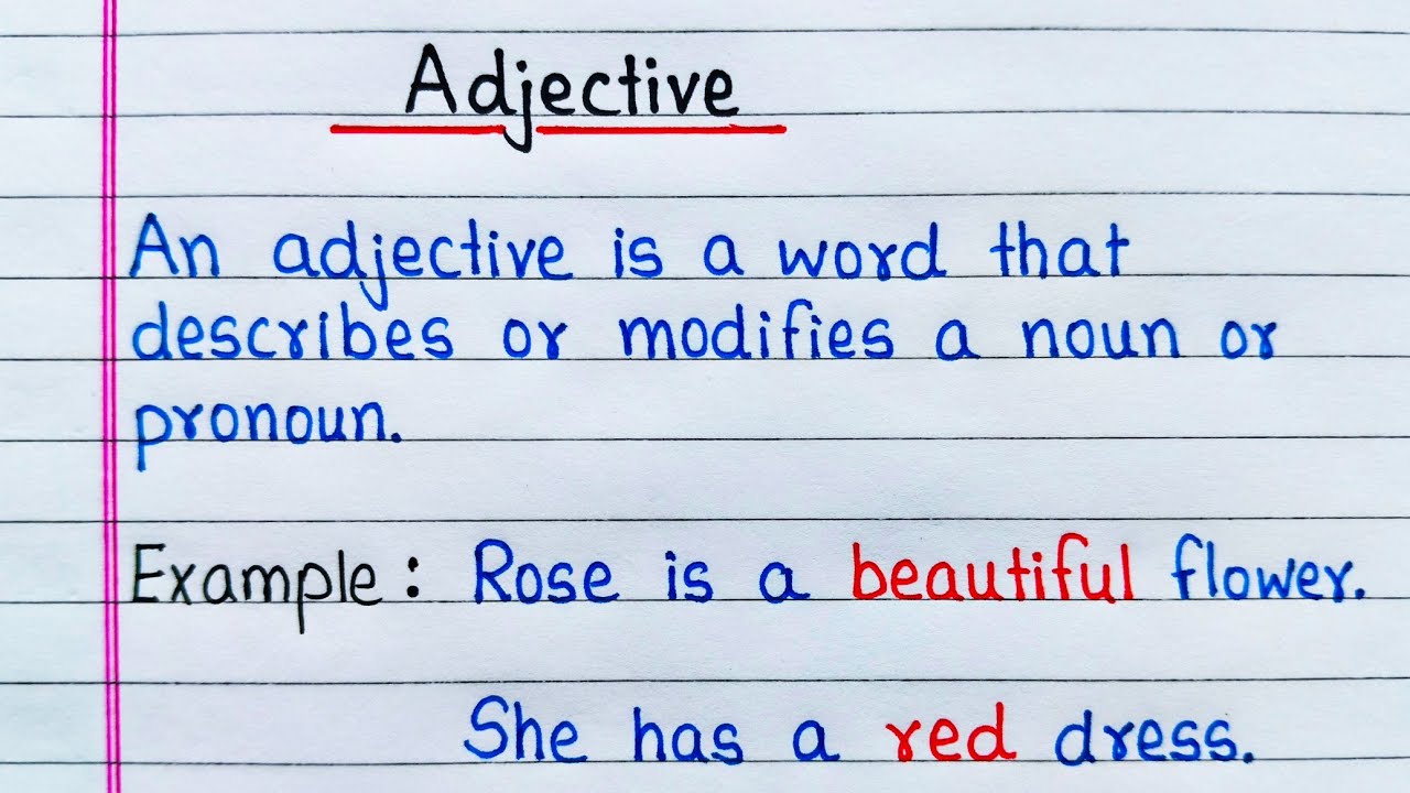 Definition of Adjective with example | What is Adjective | Types of Adjectives | English Grammar
