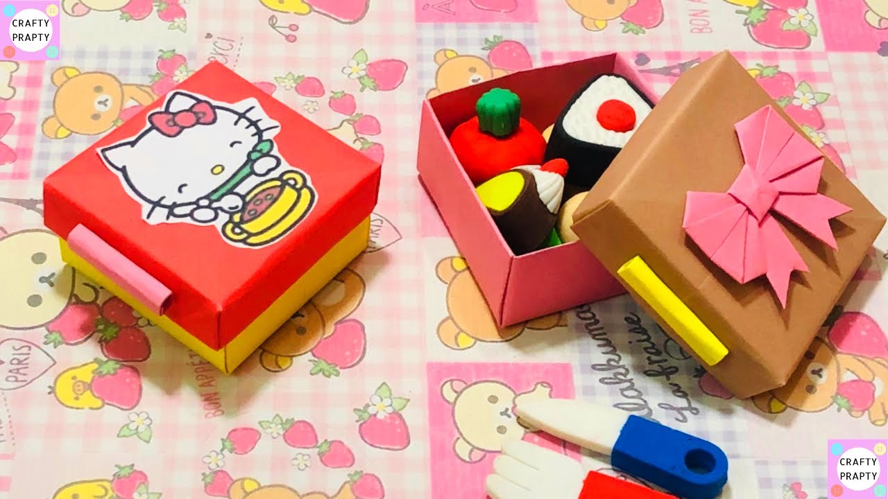 DIY Origami Hello kitty Paper lunch box /Paper Hello kitty Bento Box / Origami tiffin box