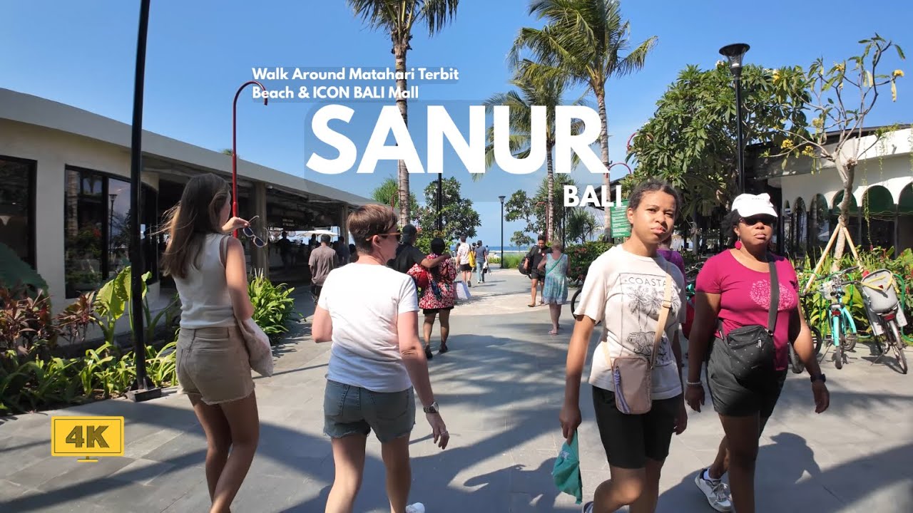 SANUR, Bali | Relaxing Walk Around Matahari Terbit to ICON Bali Mall | Bali Walking Tour [4K/60fps]
