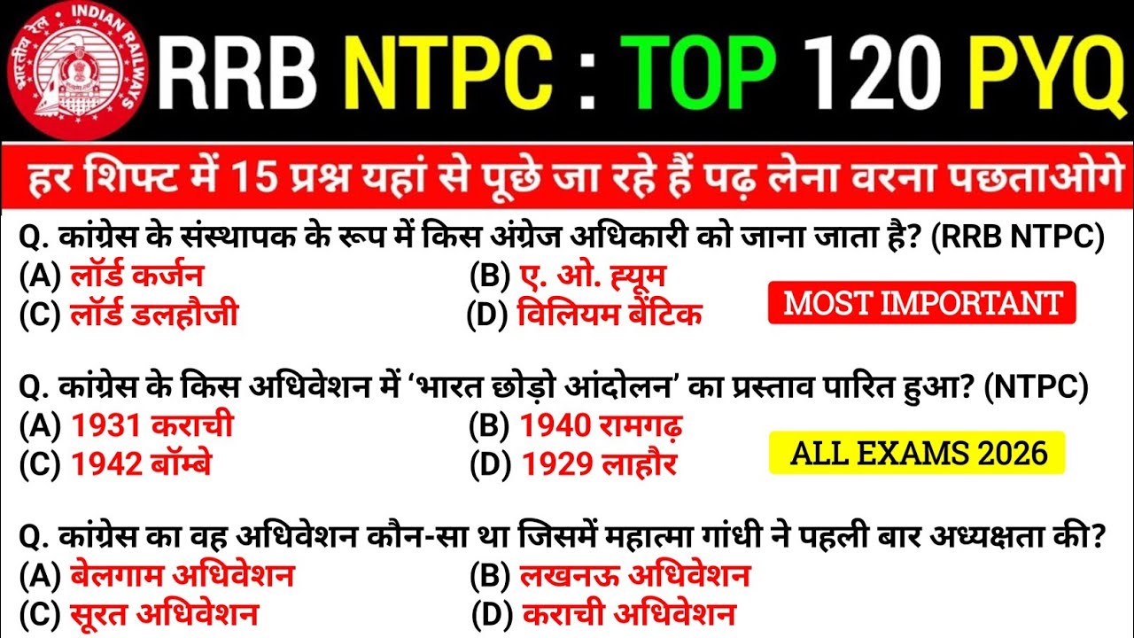 RRB NTPC Previous Year Question Paper 2021 | 130 GK GS Questions | Railway NTPC CBT-1 PYQ | NTPC 