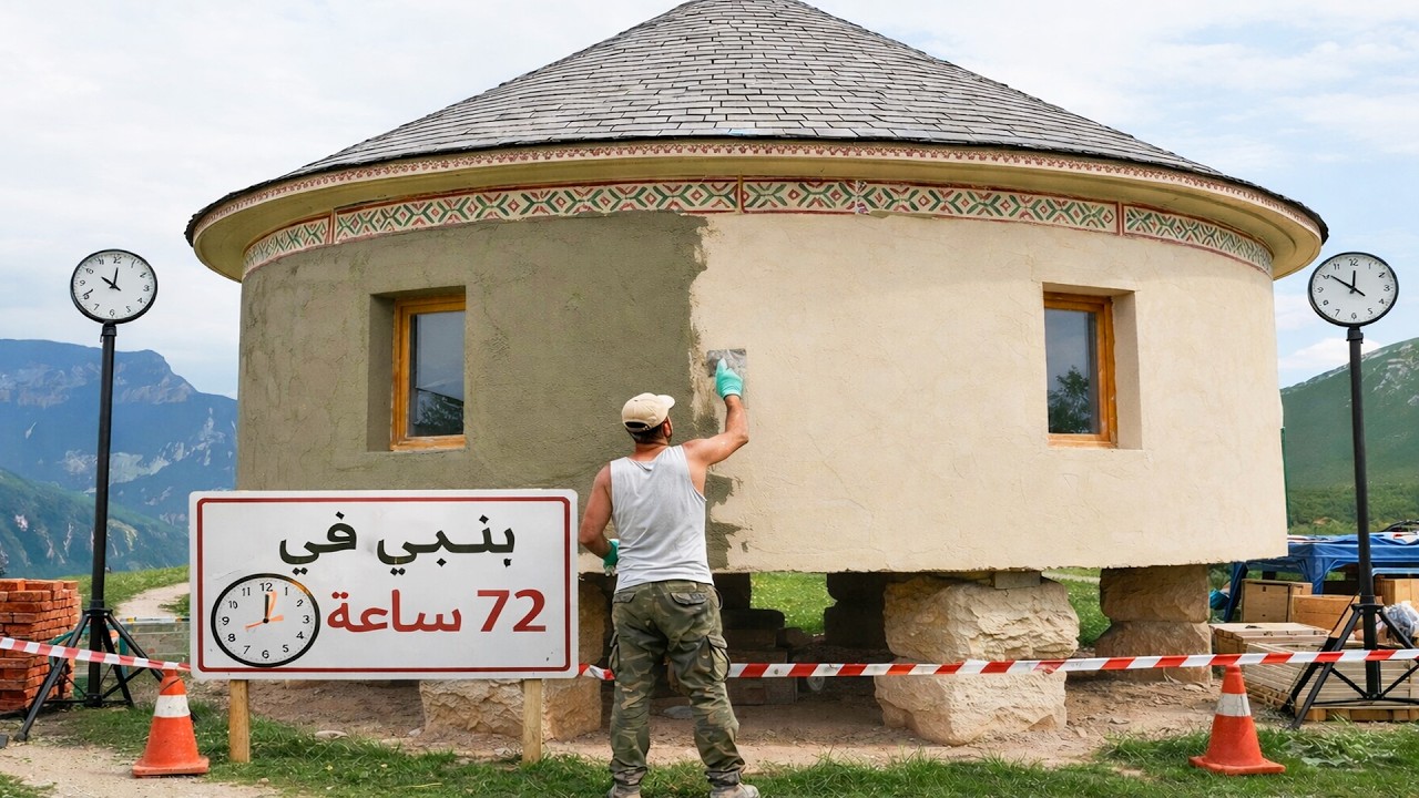 تحدّي الـ72 ساعة!!! بناء منزل دائري أمام الكاميرا من البداية للنهاية