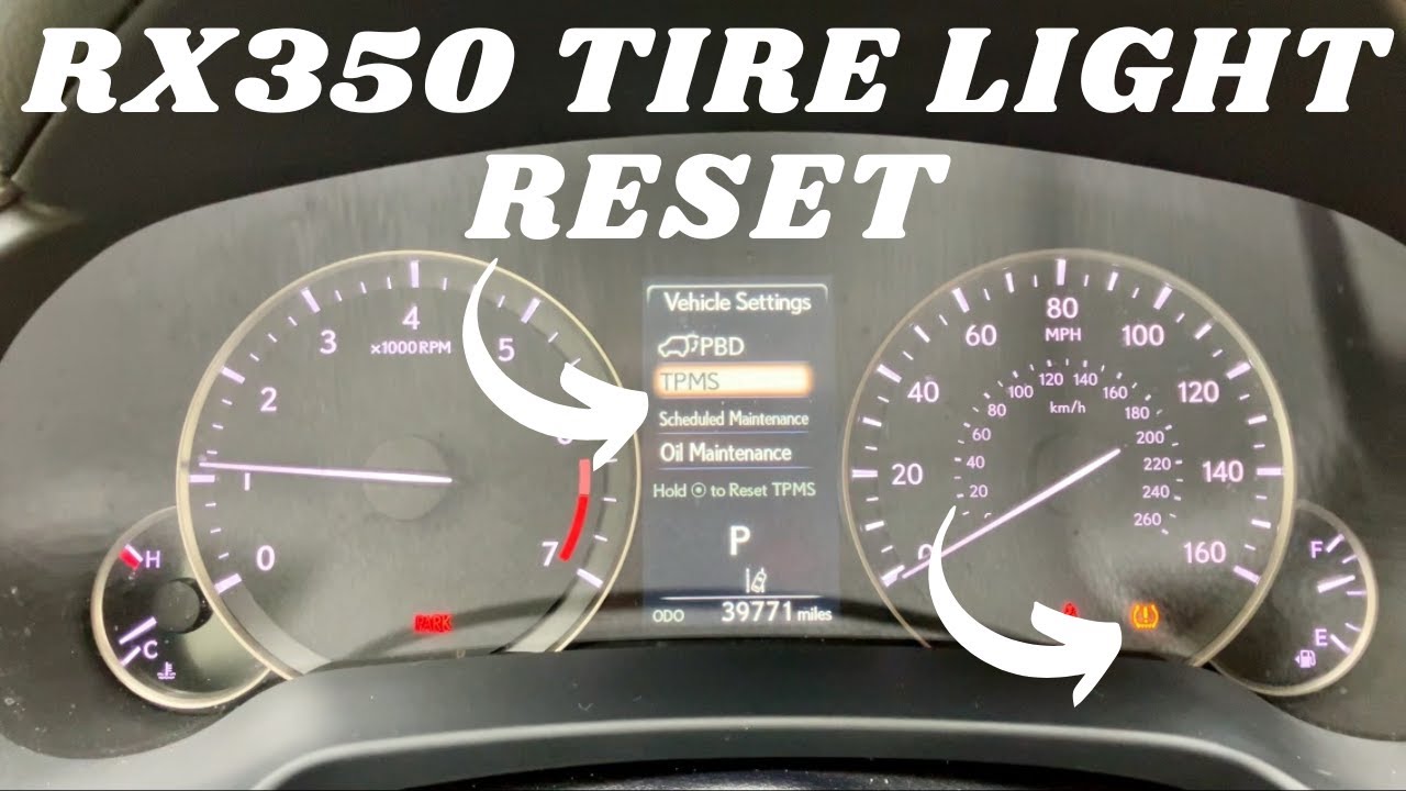 Lexus RX350 Low Tire Pressure Light Reset (2016-2022)