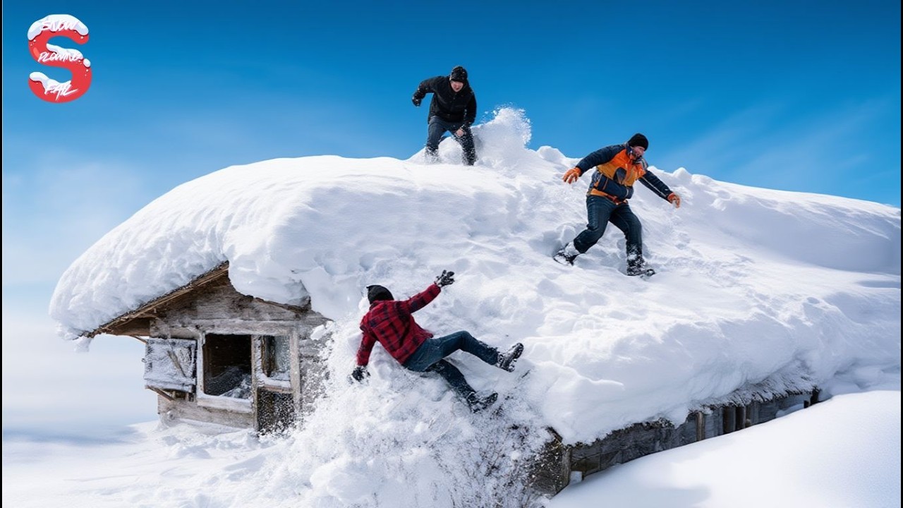 Skilled Snow Removal: Massive Roof Avalanche | Extreme Challenging Roof Snow Clearing Moments #31