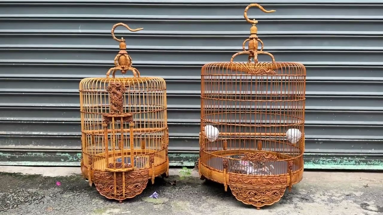 Cặp lồng Rồng chạm thủng đẹp cho Hoạ Mi Cho&egrave; Than, Khướu, Cho&egrave; Lửa