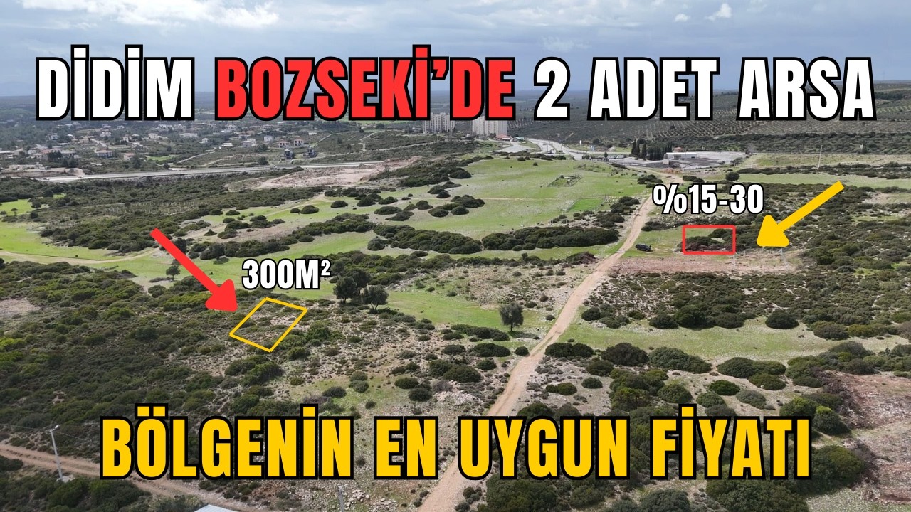 DİDİM BOZSEKİ'DE 2 ADET SATILIK ARSA | MÜSTAKİL | VİLLA İMARLI