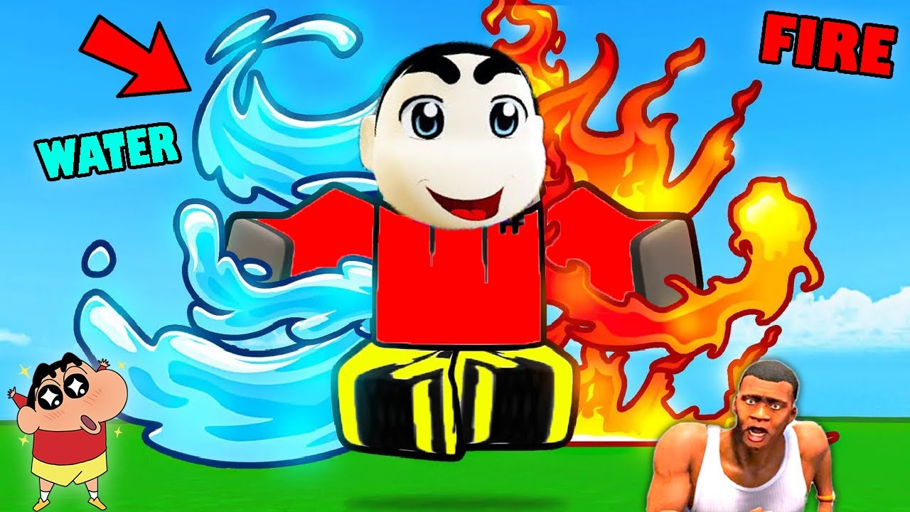SHINCHAN HAS ELEMENTAL POWERS in ROBLOX with SHINCHAN and CHOP