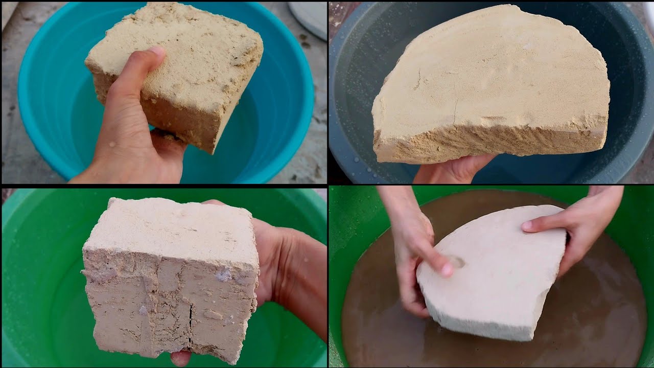 ASMR: Multani mitti dirt+yellow dirt water crumbling edits nonstop 2x speed