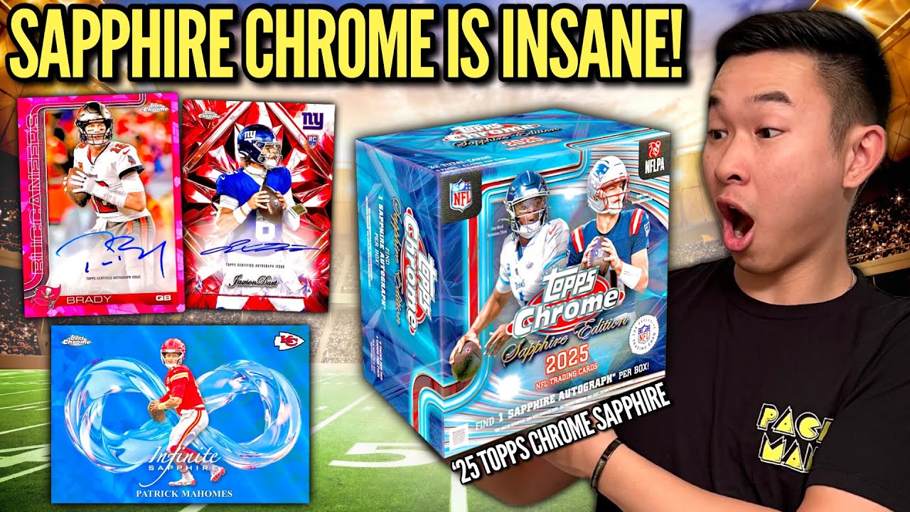 WILD NEW $3,000 SAPPHIRE TOPPS CHROME FOOTBALL BOXES (BOOM)! 😱🔥 2025 Sapphire Edition Box Review x3