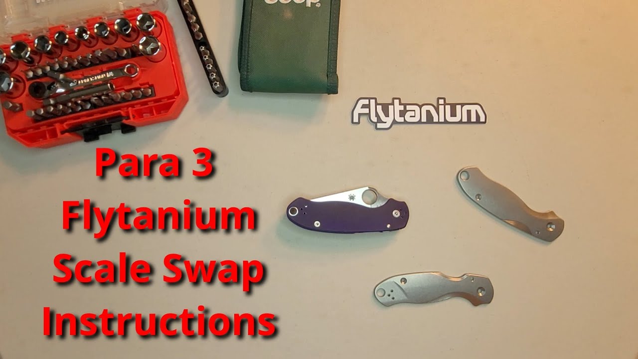 Spyderco Para 3 disassembly and scale swap instructions with a Flytanium Lotus Scale