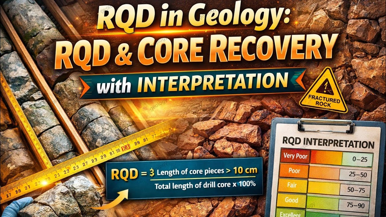RQD in Geloogy: RQD and core recovery  with interpretation
