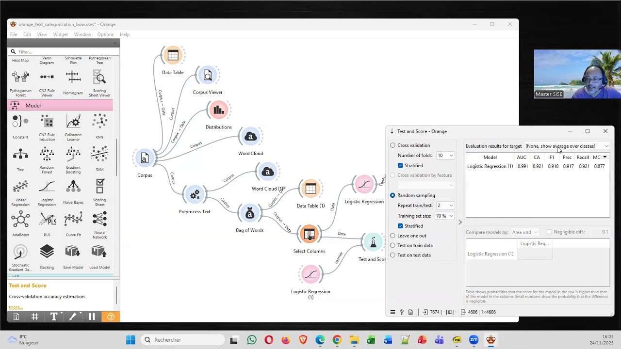 Orange Data Mining - NLP - Catégorisation de documents