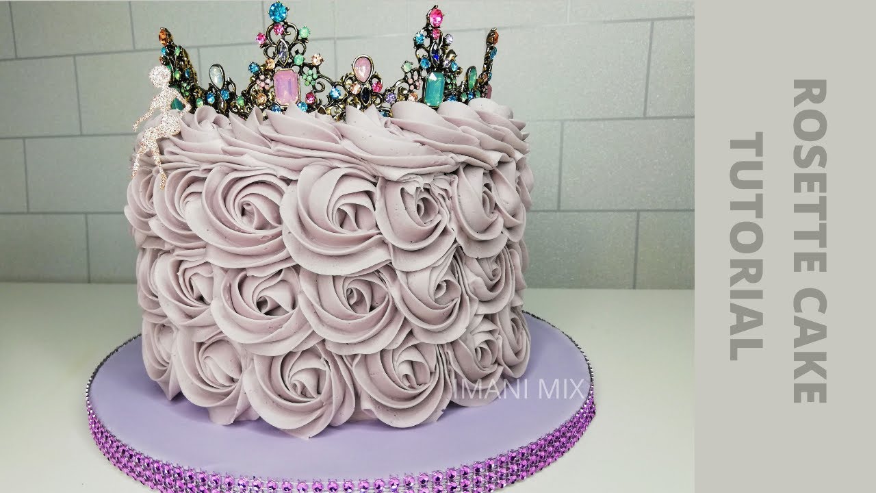How to pipe rose swirls | Rosette Buttercream Cake tutorial | Princess Cake