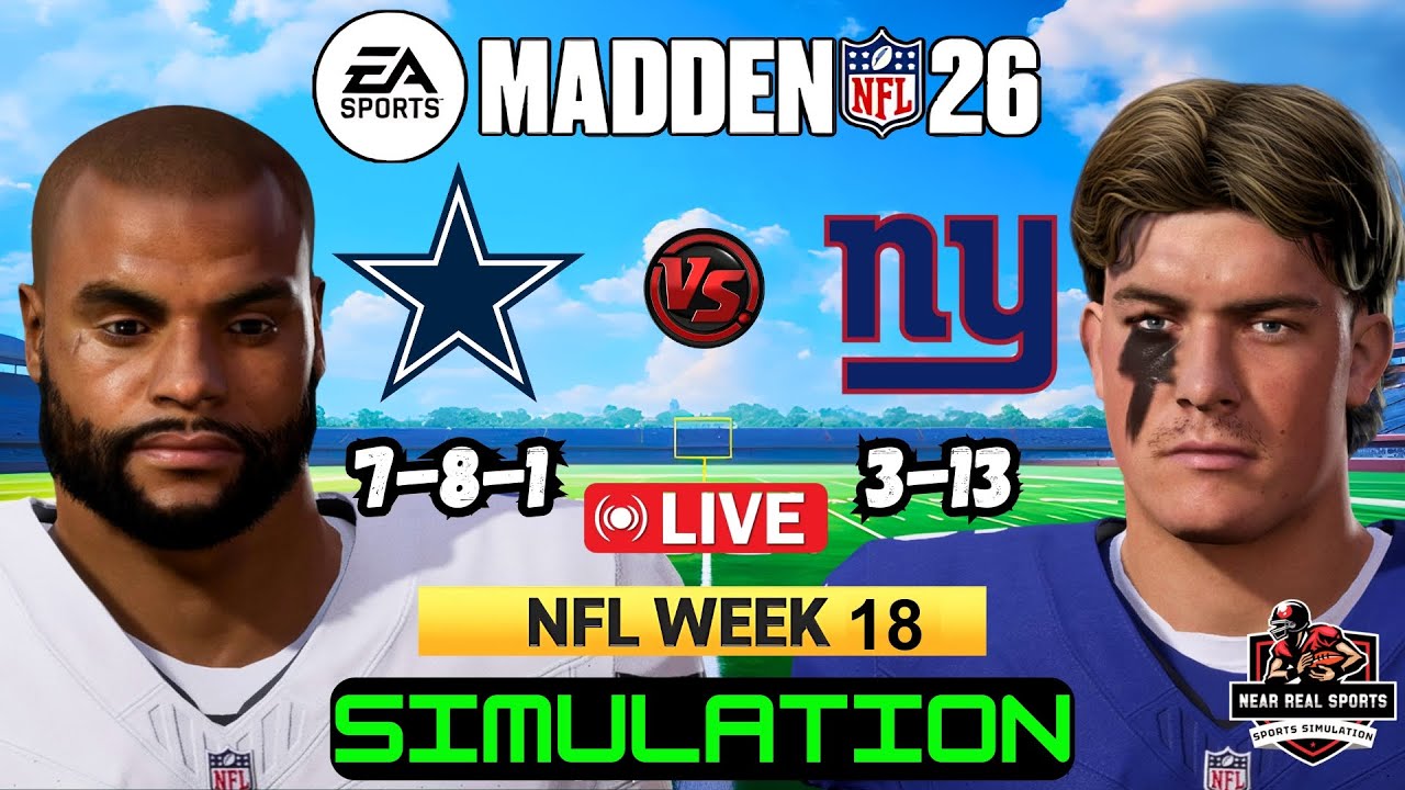 COWBOYS vs GIANTS | NFL WEEK 18 | MADDEN 26 PREDICTIONS