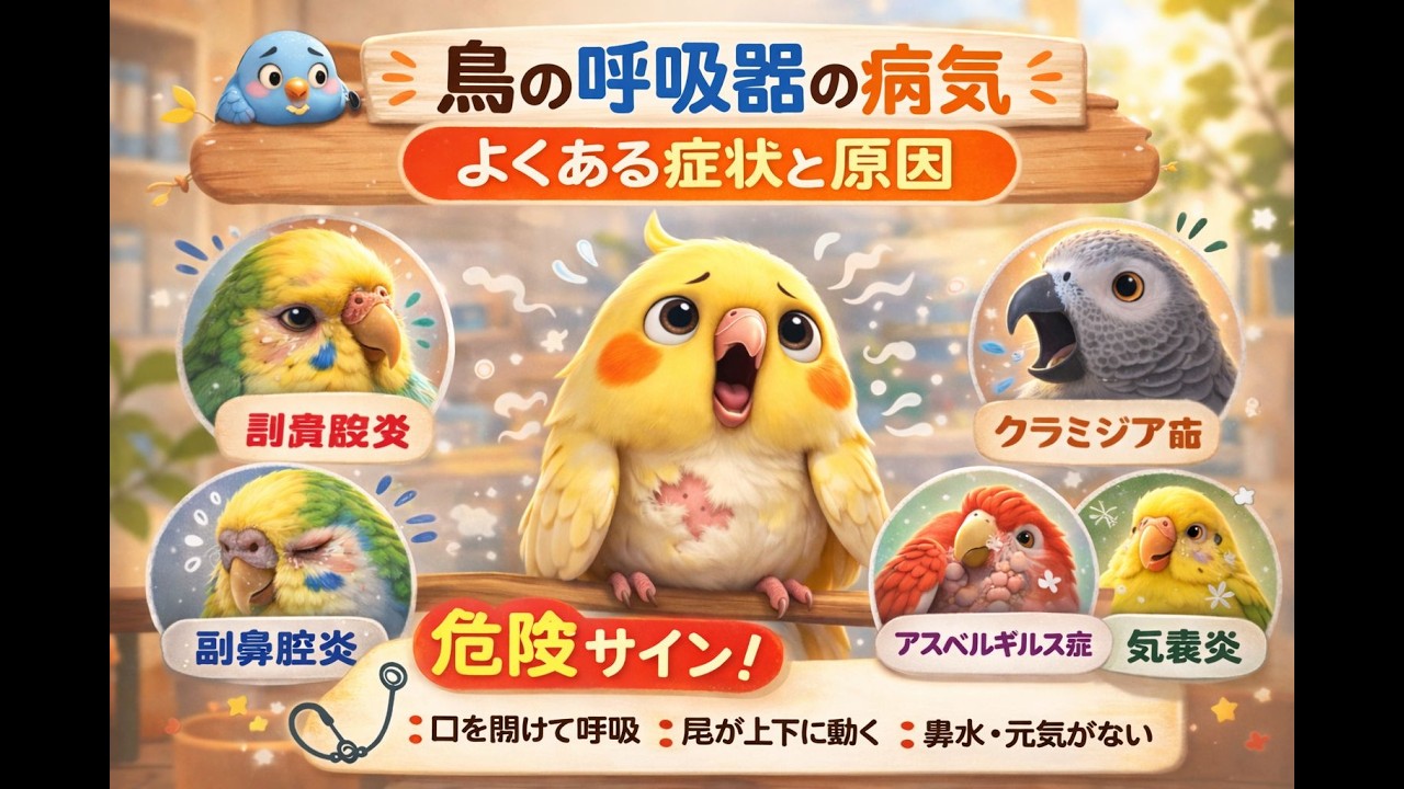 鳥の呼吸トラブル｜副鼻腔炎・クラミジア症などを解説