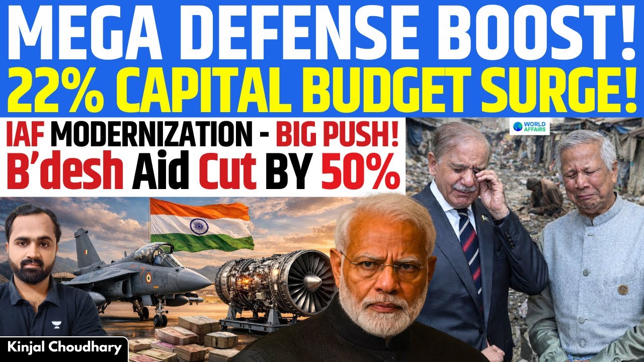 India’s Defense Budget SHOCK: 22% Capital Boost, IAF Modernisation & Bangladesh Aid Slashed! Kinjal