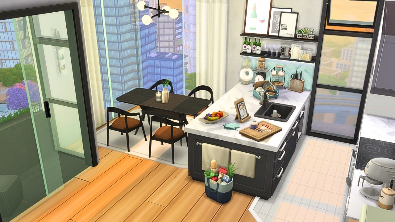 Tiny Cluttered Apartment (1310 21 Chic Street)  🌆 Sims 4 Speed Build Stop Motion (NO CC)
