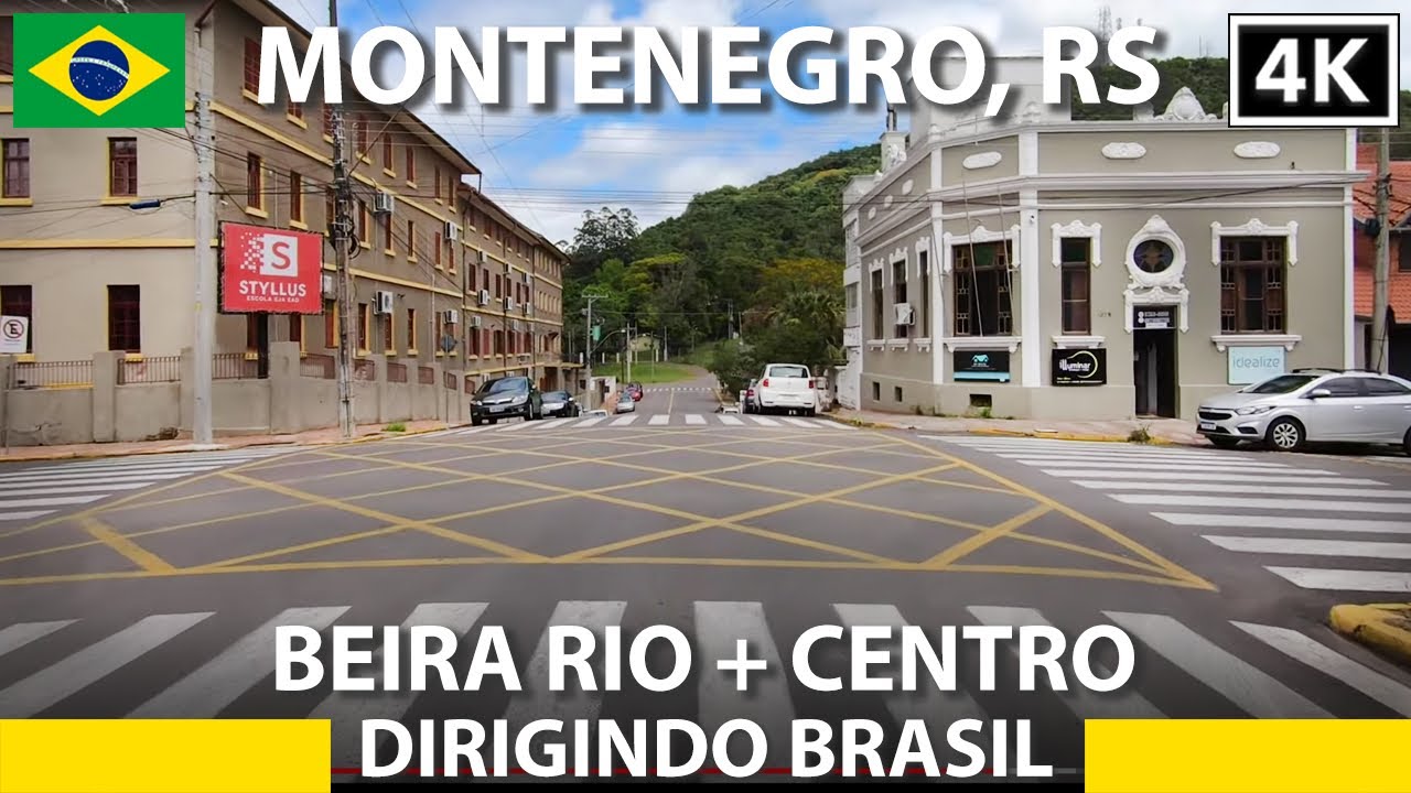 Montenegro, RS 🚙 🇧🇷 Beira Rio - Rua Central [Dirigindo Brasil] 4K