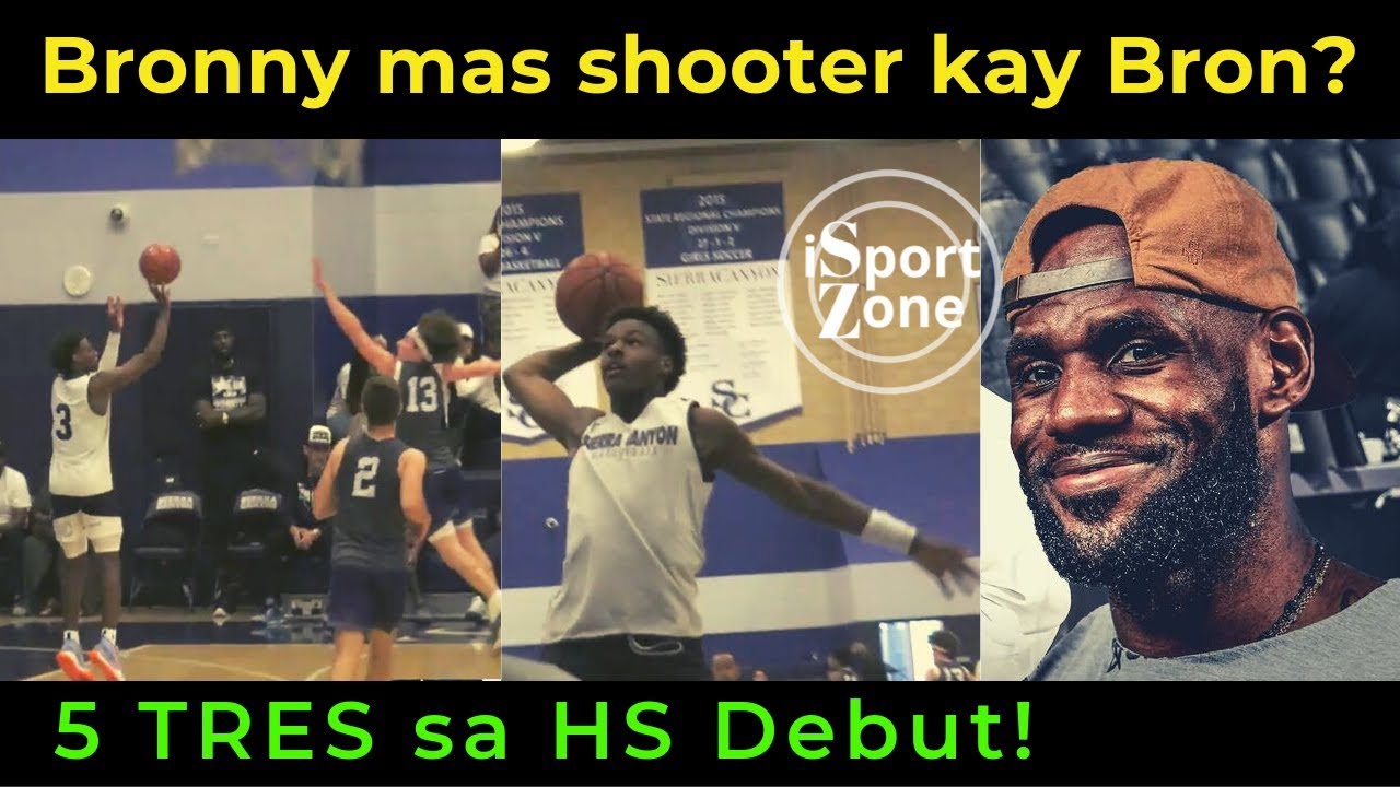 Lebron James PINAKITAAN ni BRONNY James ng 5 TRES! sa debut nito para sa Sierra Canyon