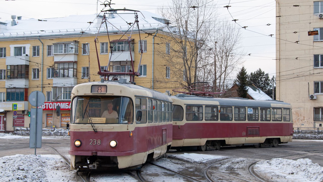 Tatra T3SU | СМЕ 238-239 | Маршрут 8 | г. Екатеринбург