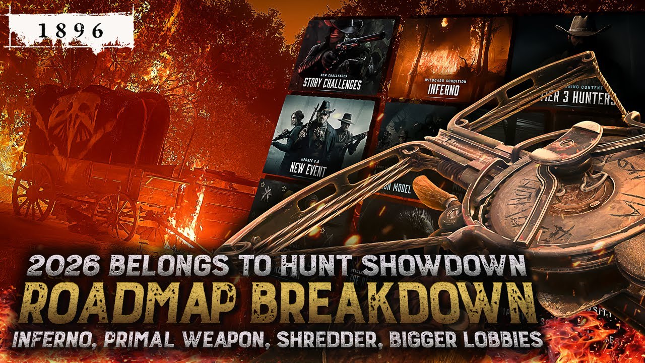 🧭Hunt: Showdown 2026: обзор дорожной карты: Primal Firearm, возвращение Inferno и Shredder, больш...