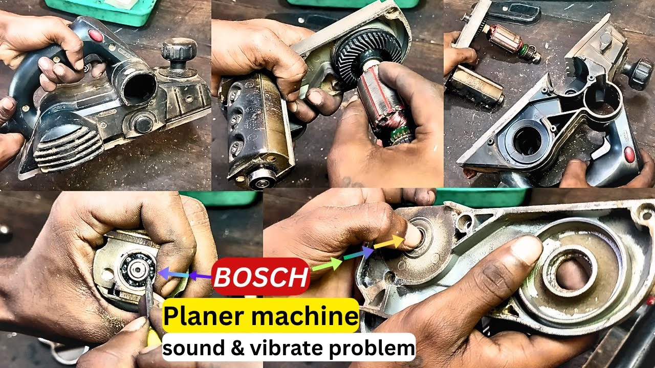 bosch planer machine gho 10-82 sound & vibrate  problem // bearing problem solve