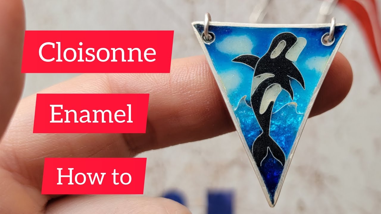 How to Make Cloisonne Enamel. (Orca Pendant tutorial, enameling technique )