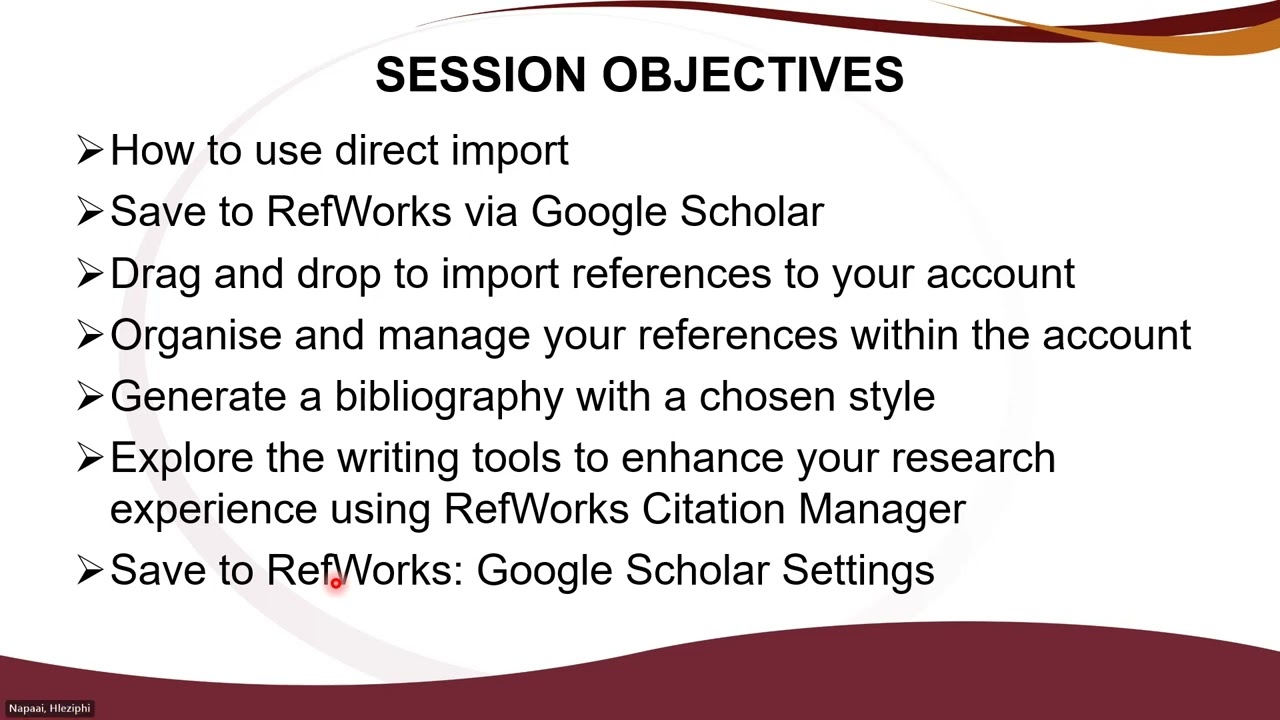 M&D Research Workshop - Research Reference Essentials  A Library Workshop for Graduate Students