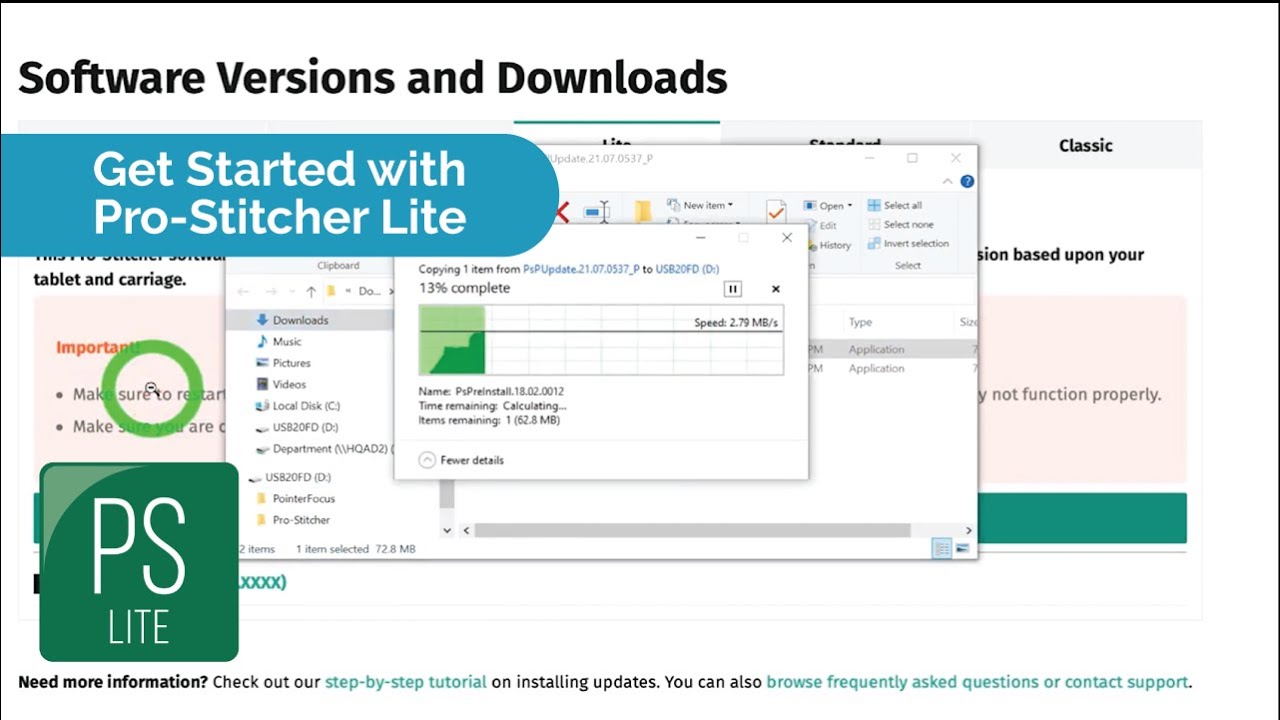 Getting Started with Pro-Stitcher Lite