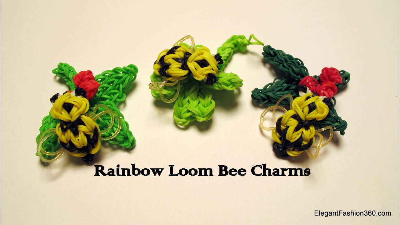 How to make Bee Charm - Bee my Valentine - Rainbow Loom