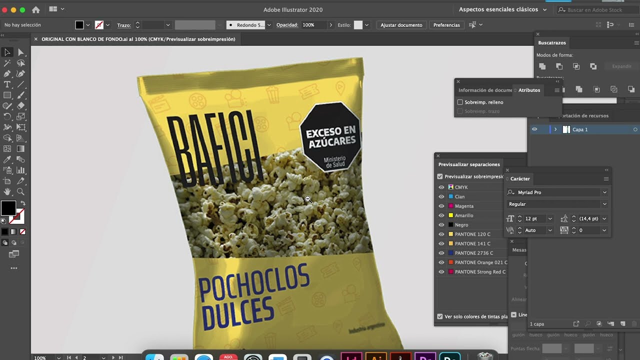 Tutorial. Realización de original para flexo. Tinta blanca de fondo