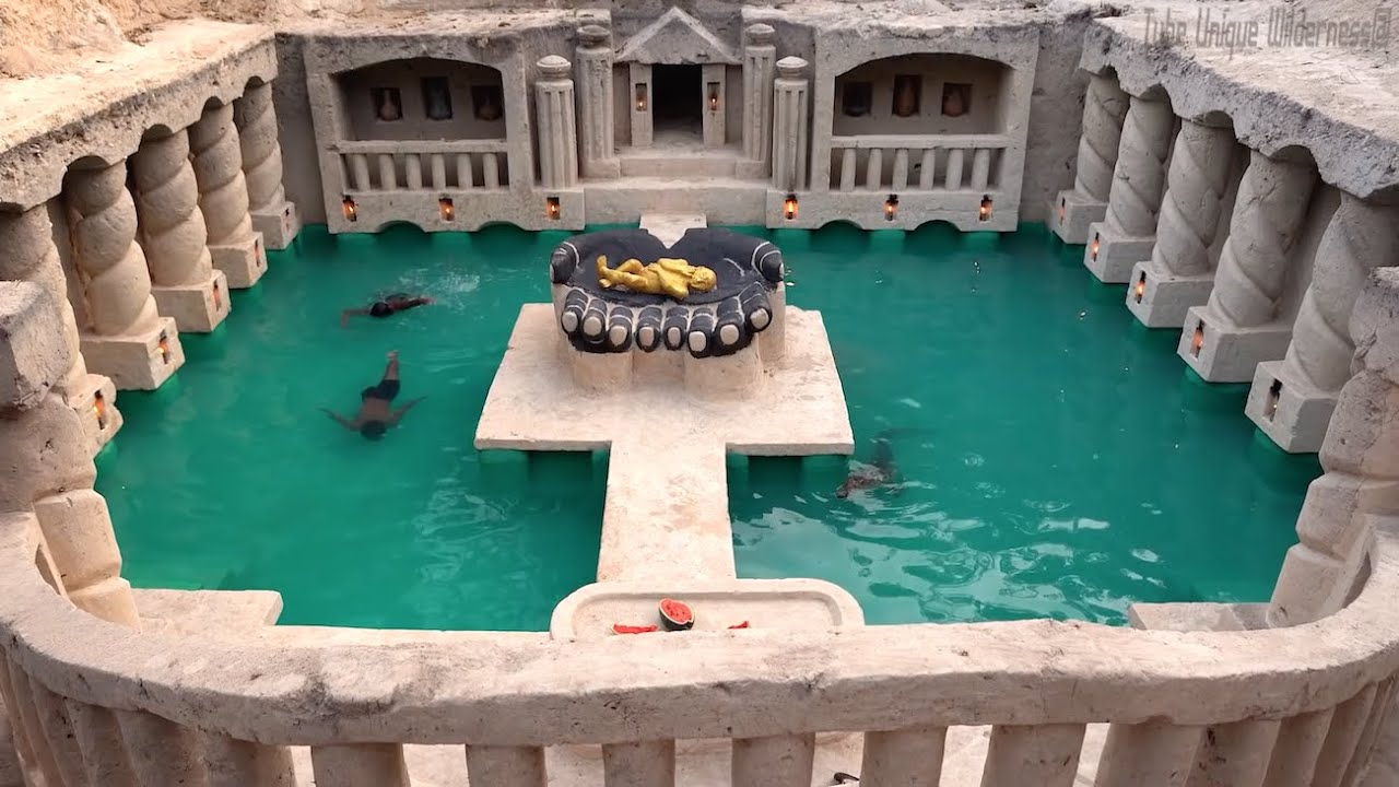 Build The Greatness Kings Underground Temple  Swimming Pool And Feed the Crocodile 2020 HD