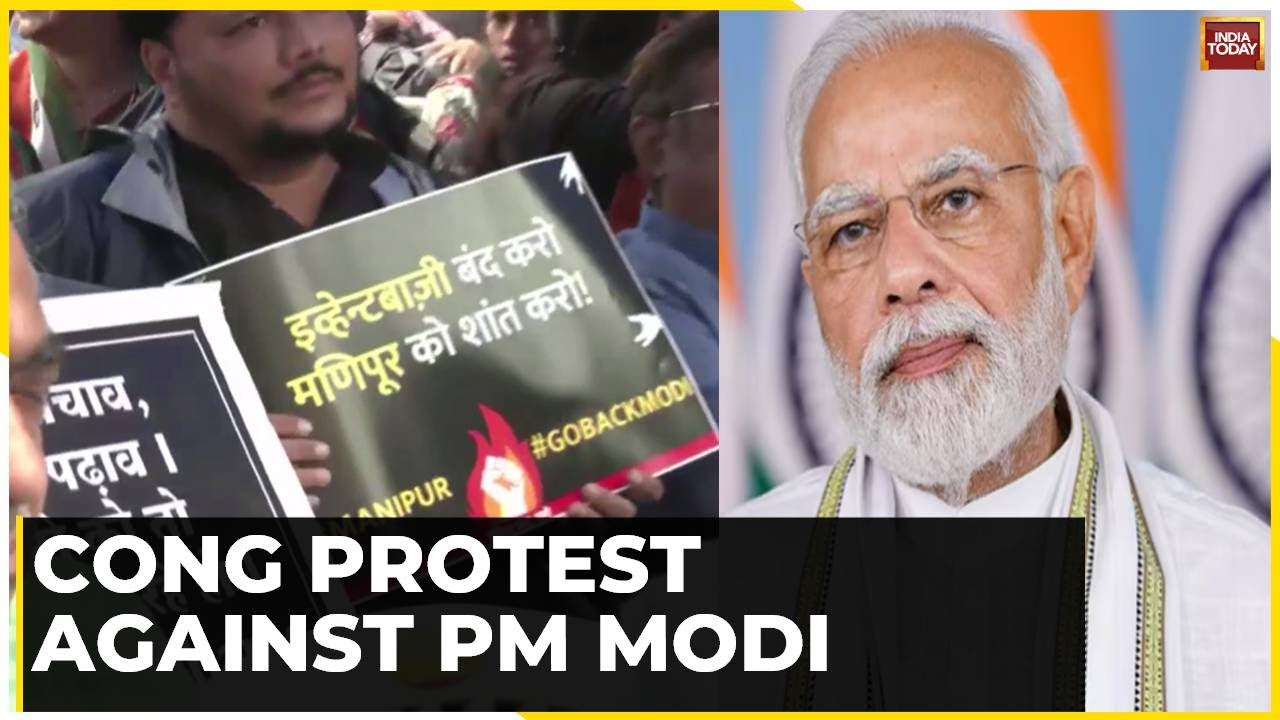 Congress Protest Holding Black Flag Against PM Modi In Pune Ahead Of His Visit Today