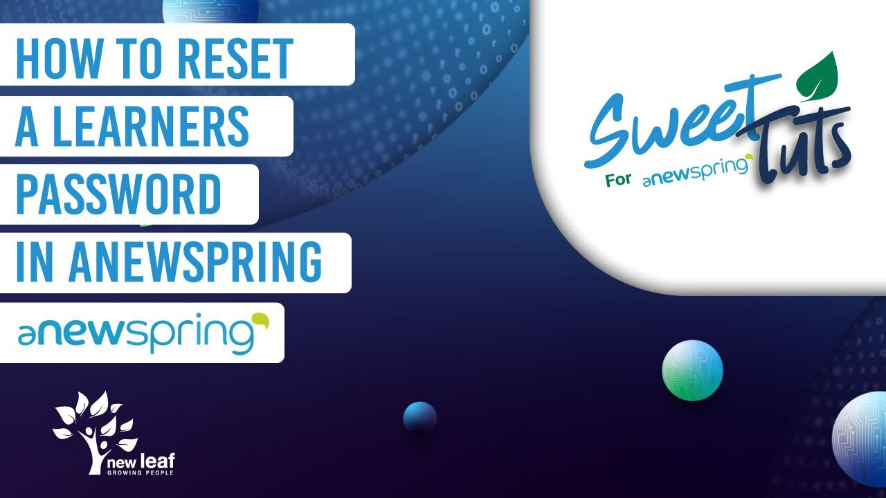 How to Reset a Learner's Password in aNewSpring
