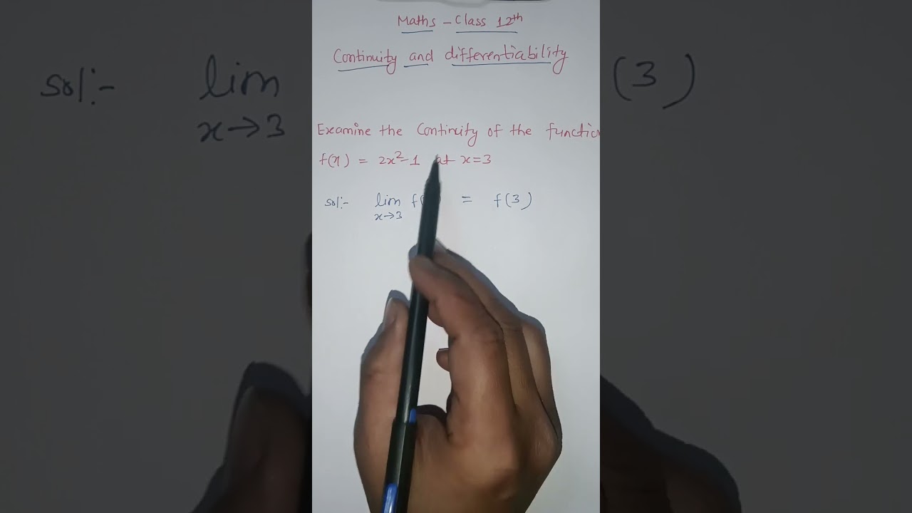 Check whether function is continuous ? #maths #class12th #continuity