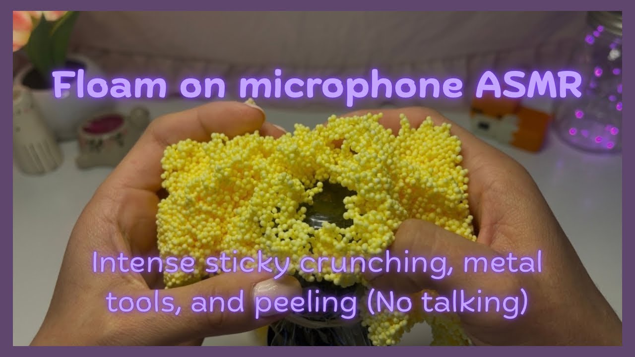 INTENSE Floam on Microphone ASMR (Sticky Crunching & Peeling) | NO TALKING
