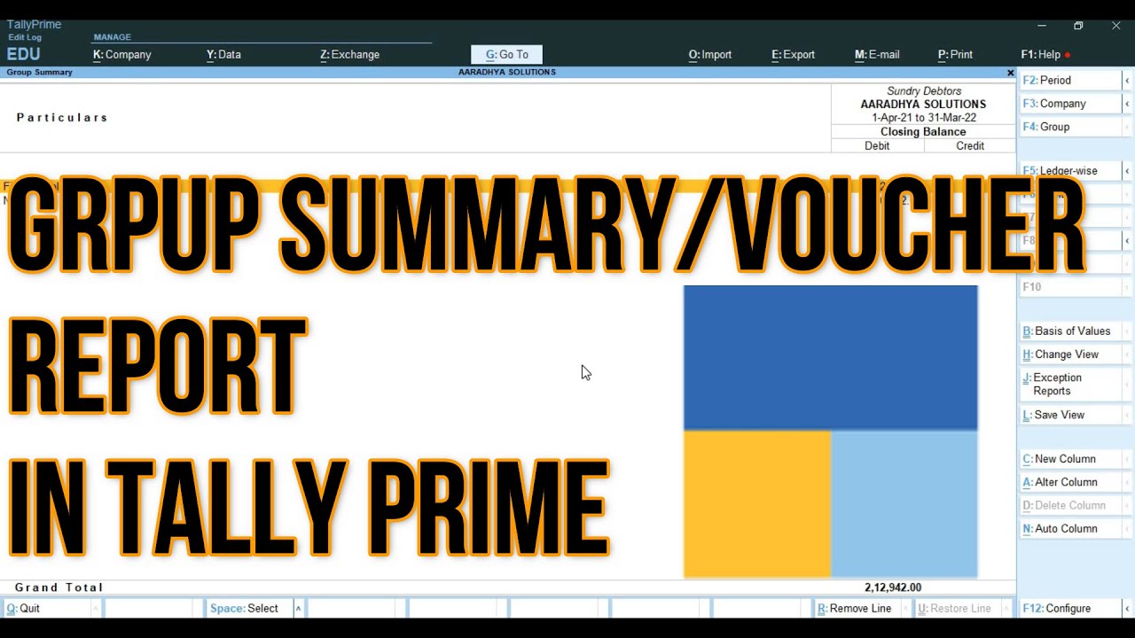 Group Summary/Voucher Report In Tally Prime 2.1 Part-II || Tally For Beginners ||