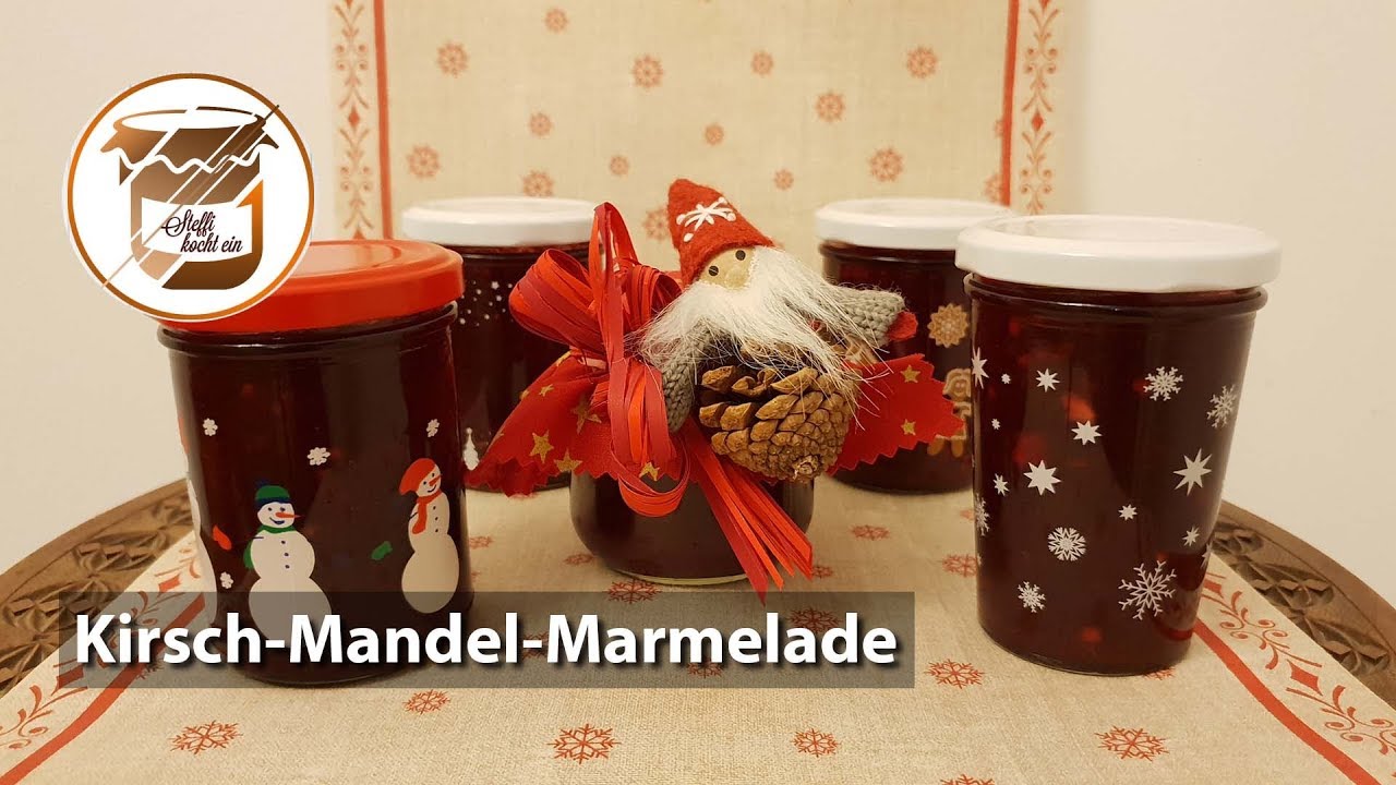 Kirsch-Marmelade mit Mandeln: aus tiefgefrorenen Früchten - geht aber genauso mit frischen!