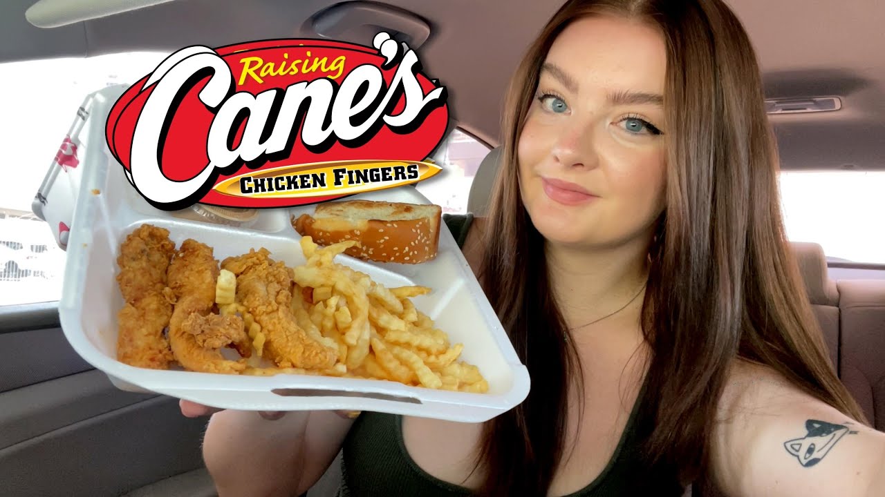 ASMR Raising Canes Mukbang (mouth sounds, whispers)