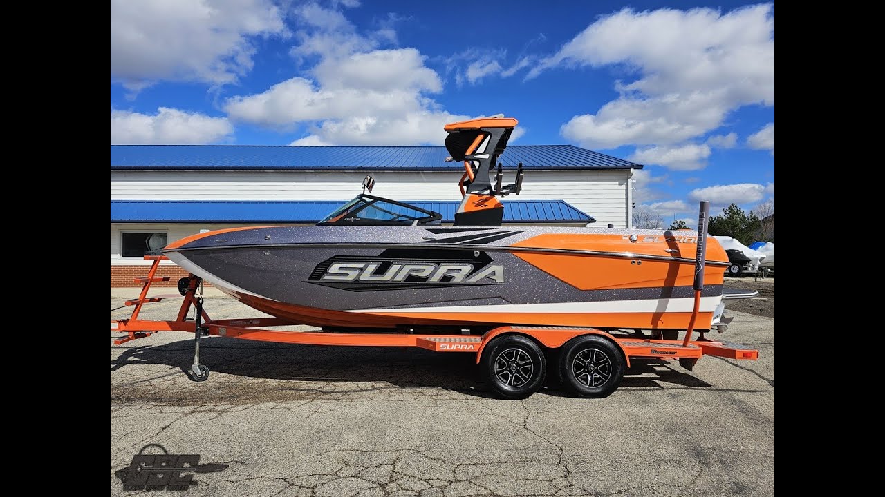 Full surf boat walk thru, 2018 Supra SL400 - 23 foot with 6.2L Raptor engine, power tower, and more!