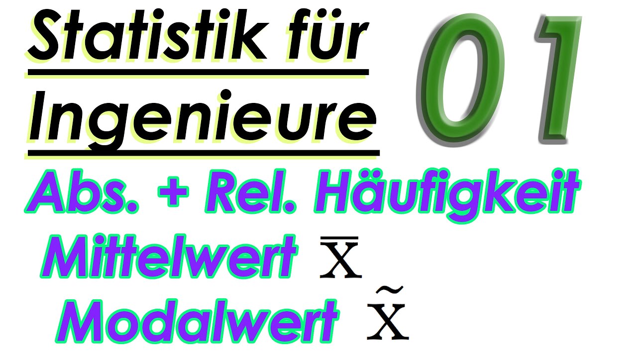 Mittelwert, Modalwert, Häufigkeit - [Statistik für Ingenieure] - Die Basics