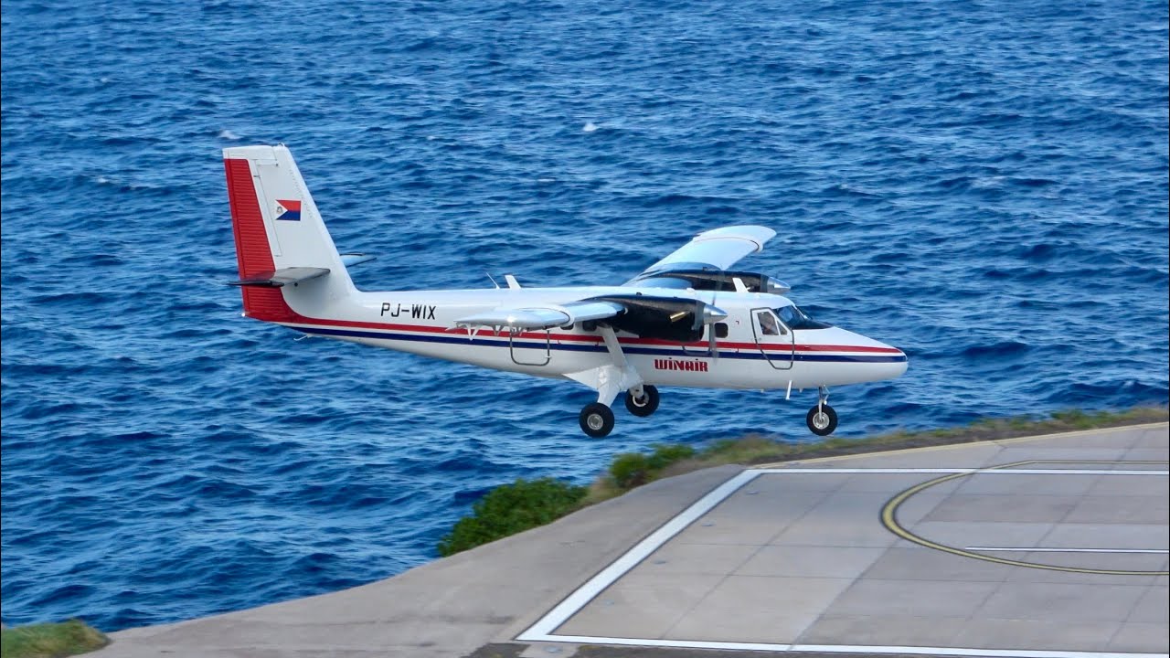 A day at Saba the World’s Shortest Commercial Runway! Planespotting in 4K Most Dangerous Airports