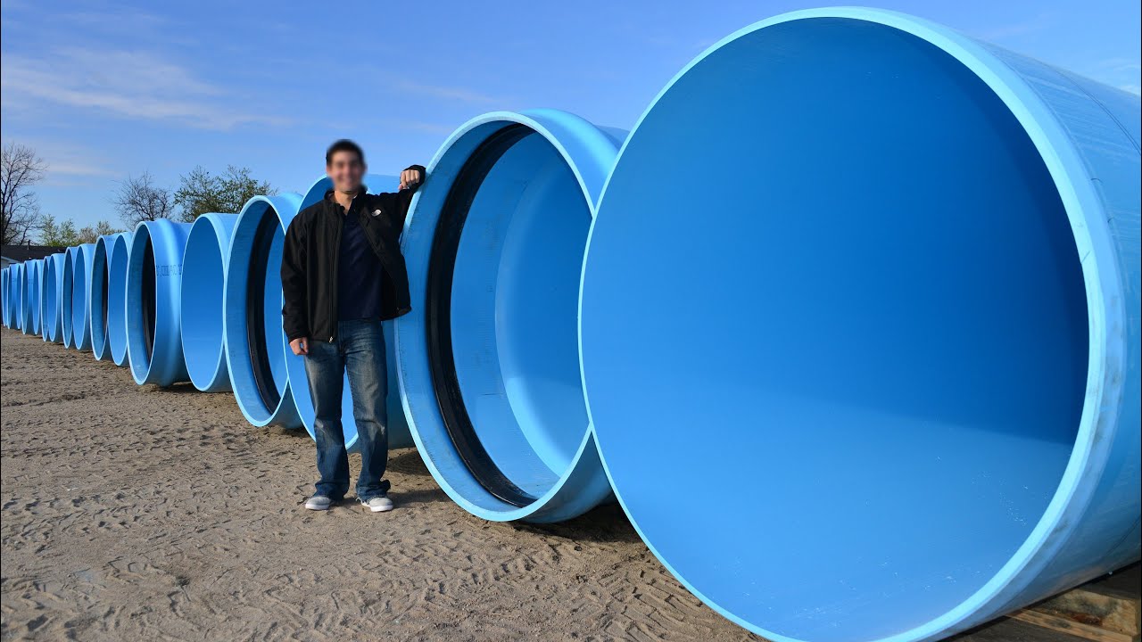 Installation The Largest Pipes. Modern Technology & Machinery In Pipeline Construction