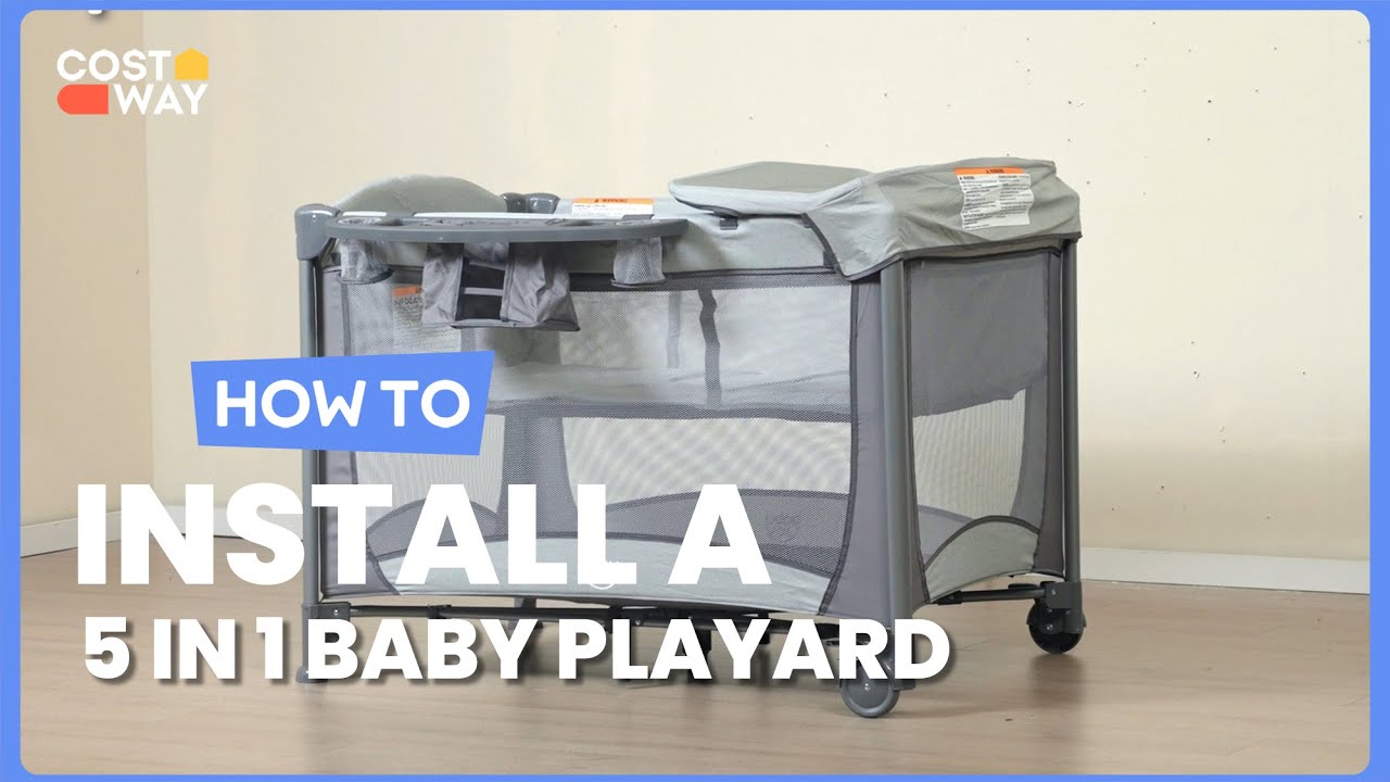 How to Install the 5 in 1 Portable Baby Playard | 29785463 #costway #howto